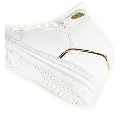 Białe buty sportowe ze złotymi elementami Alto - Obuwie
