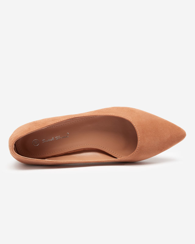 Svetlohnedé lodičky na plochých podpätkoch Czinni - Obuv