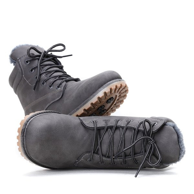 Szare, ocieplane trapery Maggie- Obuwie