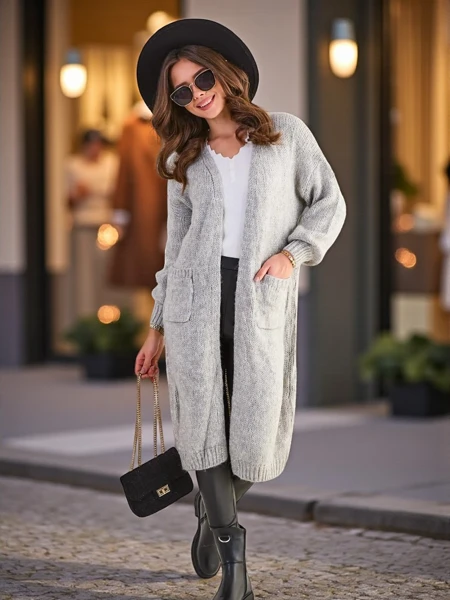 Royalfashion Pletený dámsky pončo sveter