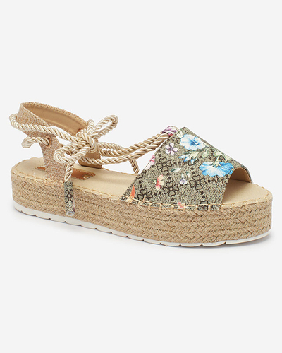 Royalfashion Khaki dámske espadrilky v kvetoch Elizeaf