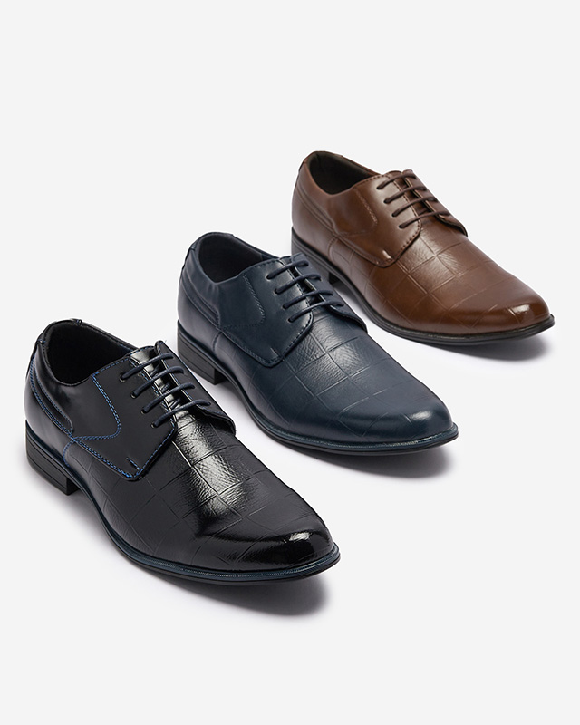 Elegantné pánske poltopánky Elfobs v námorníckej modrej farbe - Obuv