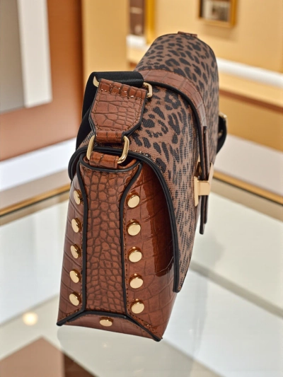 Lakirana majhna ženska torbica iz eko usnja Panthere Mist