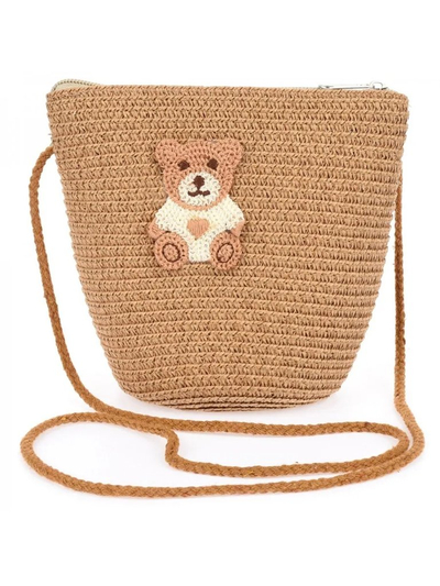 Royalfashion Malá detská slamenná kabelka Teddy Slamená