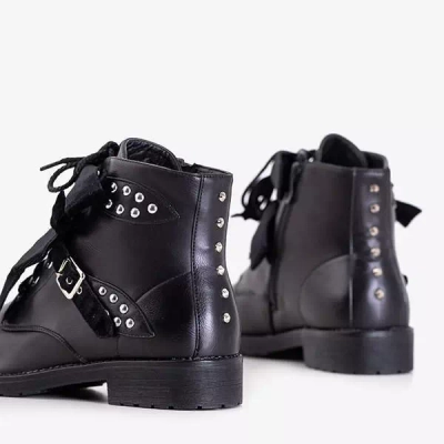 OUTLET Čierne tašky s tryskami a velúrovými mašľami Caterina - Obuv