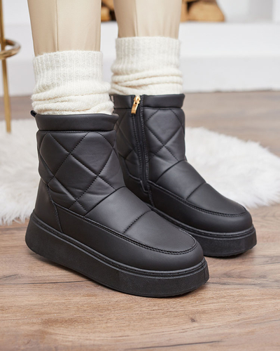 Royalfashion Čierne dámske čižmy a'la snow boots Kacecica