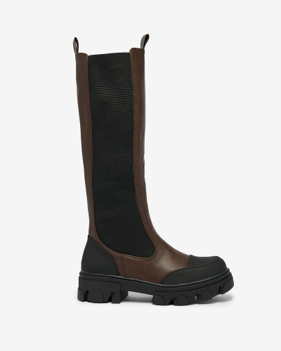 Royalfashion Tmavohnedé dámske čižmy Blyss