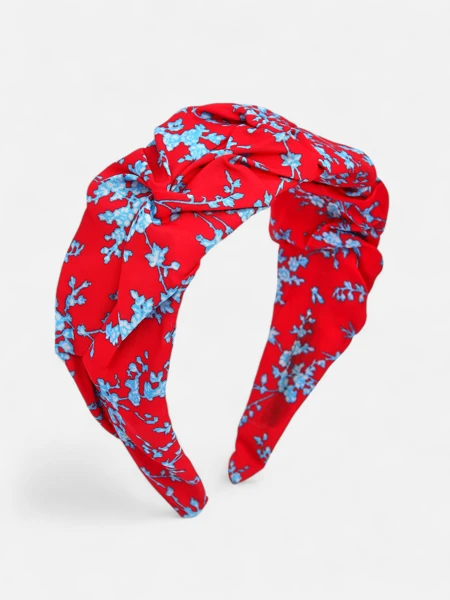 Royalfashion Naglavna obroba za lase z nabiranjem in potiskom