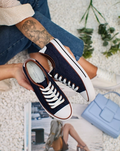 Royalfashion Navy Blue Dámske tenisky Gumpy