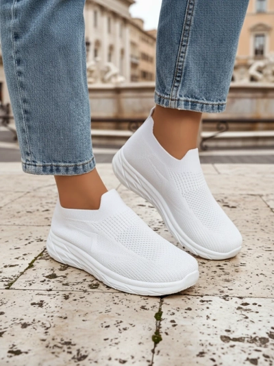Royalfashion Ženski športni copati na navlačenje Whites