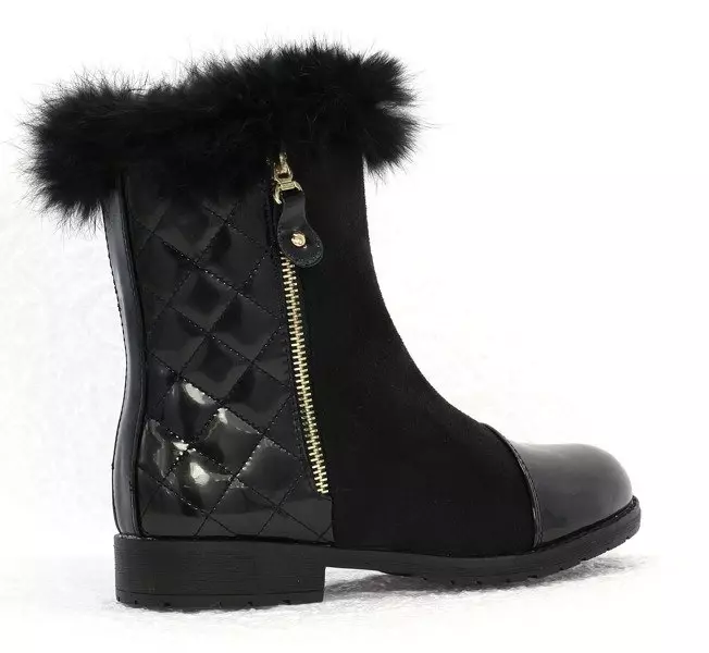 OUTLET Čierne čižmy s prešívaným zvrškom Socorro - Obuv