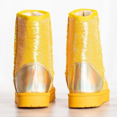 Žltá snehová morská víla s flitrami - Obuv