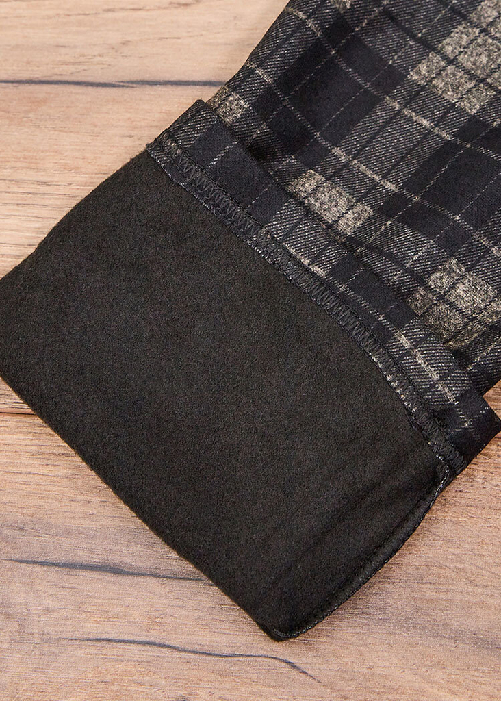 Royalfashion Šedo-červené dámske zateplené kárované tregíny