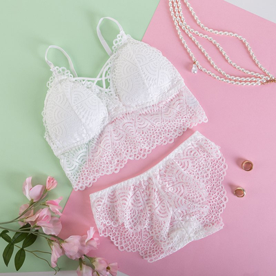 Dámska súprava spodného prádla z bielej čipky - Spodné prádlo