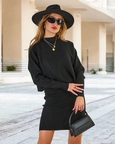 Royalfashion Dámsky komplet so svetrom a šatami