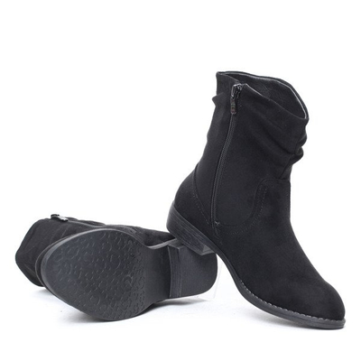 Czarne botki z eko zamszu Jo- Obuwie