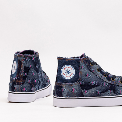 Tmavo modré dámske látkové tenisky Denario - Obuv