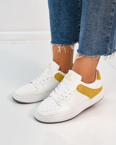 Royalfashion Mustard white dámska športová obuv Elevace