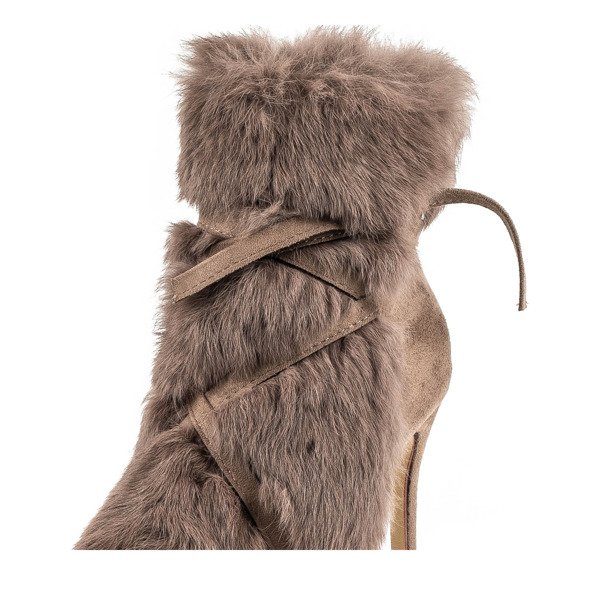 Botki na szpilce w kolorze khaki Pelage - Obuwie