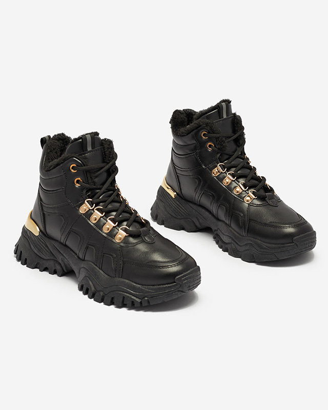 OUTLET Čierne snehové čižmy z ekokože Vetorr- Obuv