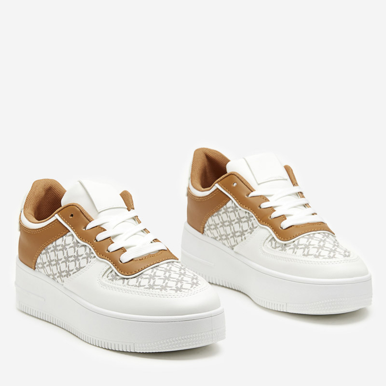 Dámske biele športové topánky s potlačou Glou - Obuv