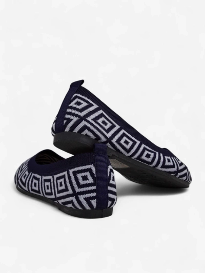 Royalfashion Dámske balerínky z textílie s geometrickou potlačou Metric