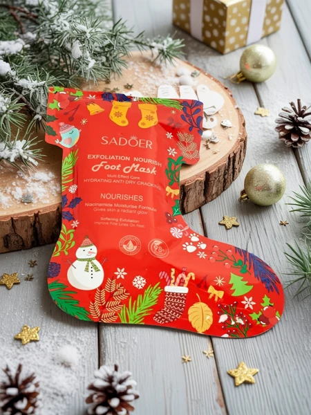 Božična maska za stopala - nogavice z niacinamidom - vlažilna