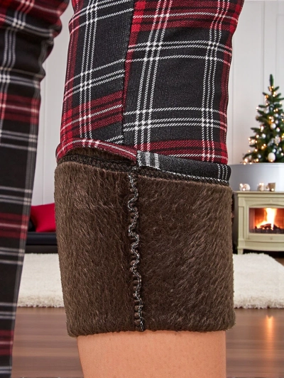 Royalfashion Zateplené kockované dámske tegíny