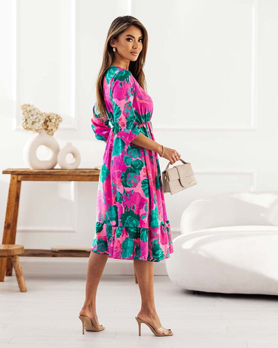 Royalfashion Dámske midi šaty s originálnym vzorom
