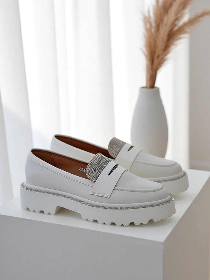 Royalfashion Dámske mokasíny s rhinestones Vinness