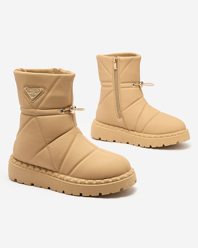 Royalfashion Camel dámske čižmy a'la snow boots Oterika