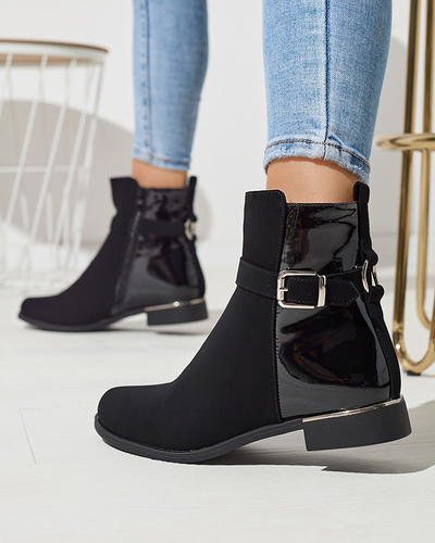 Dámske čižmy s prackou v čiernej farbe Amedu- Obuwie