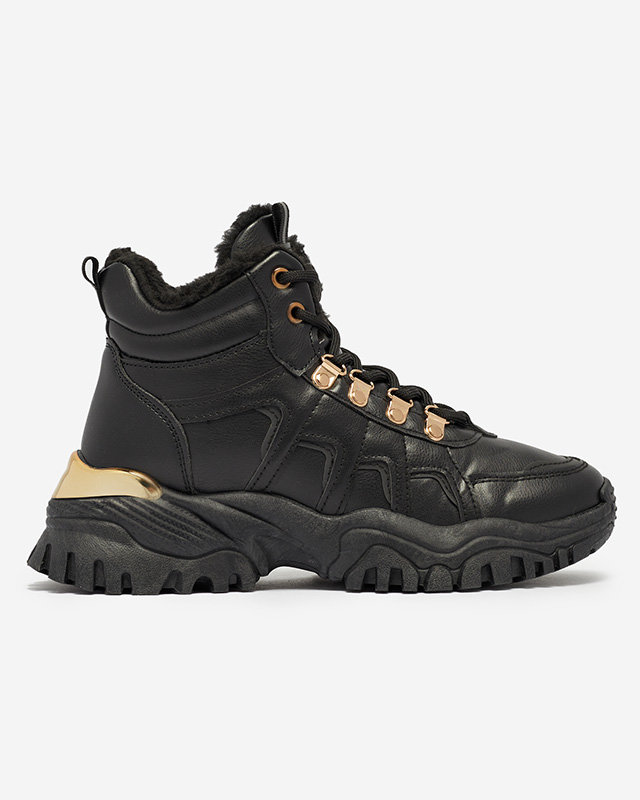 OUTLET Čierne snehové čižmy z ekokože Vetorr- Obuv