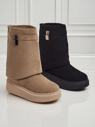 Kratki ženski škornji a'la za sneg z zgornjim delom, ki se zapenja Elizze