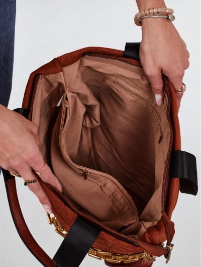 Ženska torbica shopper eko + semiš Azure Veil