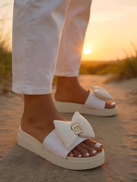 Royalfashion Ženski natikači na platformi s pentljo Mivo Jump