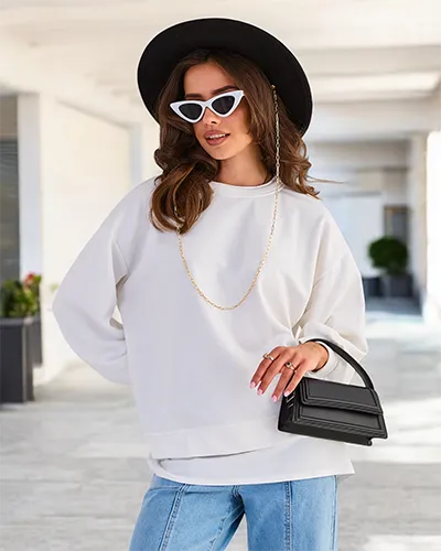 Royalfashion Dámska bavlnená tenká mikina