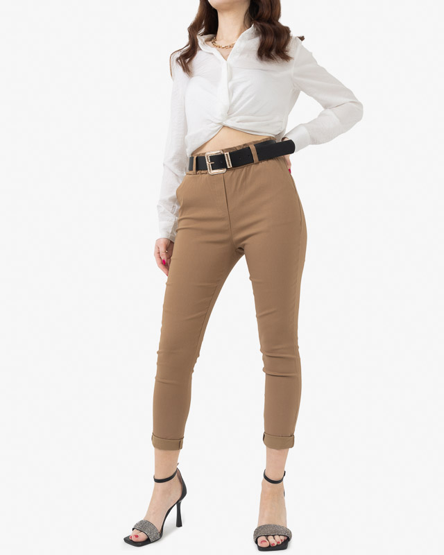 Dámsky čierny opasok so zlatou prackou s kubickým zirkónom - Doplnky