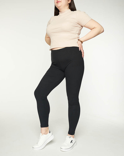 Klasické čierne dámske legíny PLUS SIZE - Oblečenie