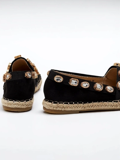 Čierne dámske espadrilky s kryštálmi Wamba - Obuv