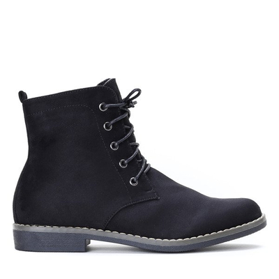 Czarne ocieplane workery April - Obuwie