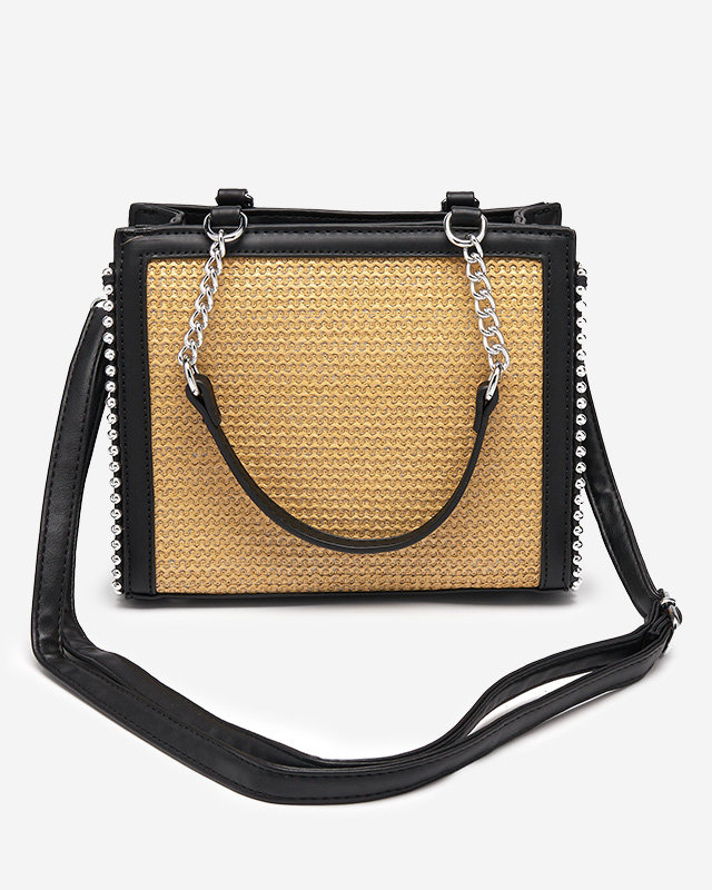 Dámska malá kabelka s tkanou vsadkou - Doplnky