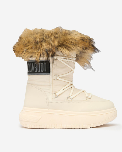 Royalfashion Beige slip-on boots a'la snow boots for women Gomillo