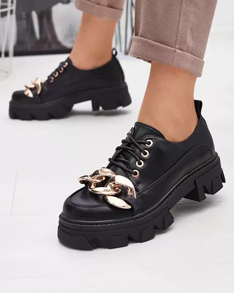 Čierne ploché topánky Eqoia - obuv