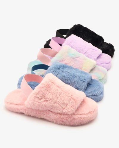 Royalfashion Čierne dámske kožušinové papuče Nabres