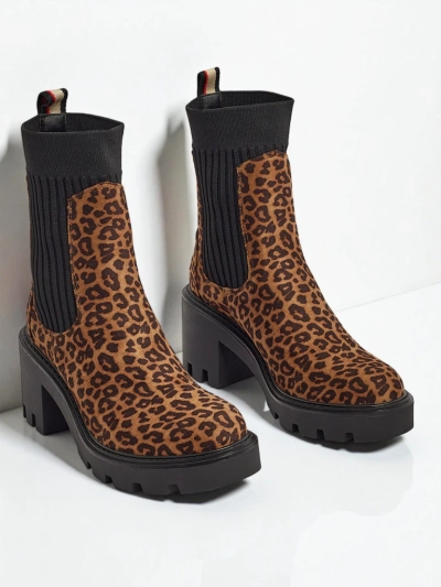 Vzorčasti ženski gležnjarji s peto iz eko semiša Anthere