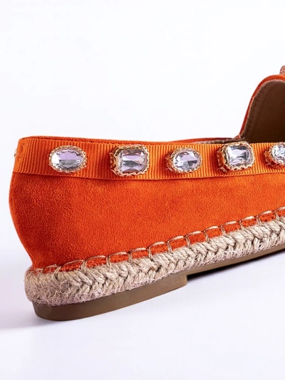 Oranžové dámske espadrilky s kryštálmi Wamba - Obuv