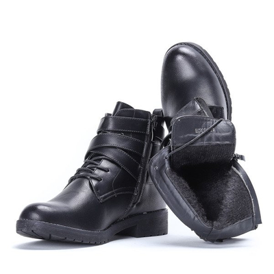 Czarne workery na płaskim obcasie Jordyn - Obuwie