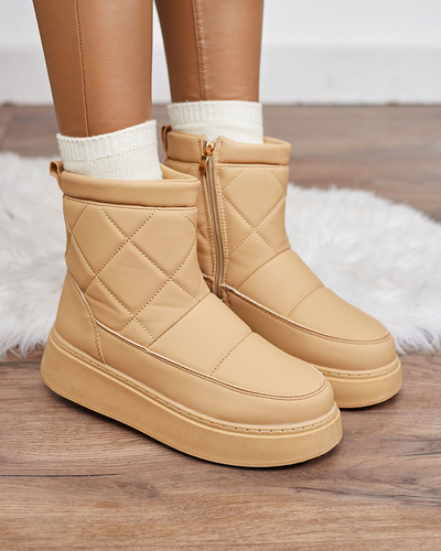 Royalfashion Svetlohnedé dámske čižmy a'la snow boots Kacecica
