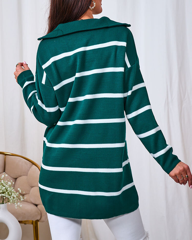 Royalfashion Dámsky zelený sveter s nezapnutým rolákom